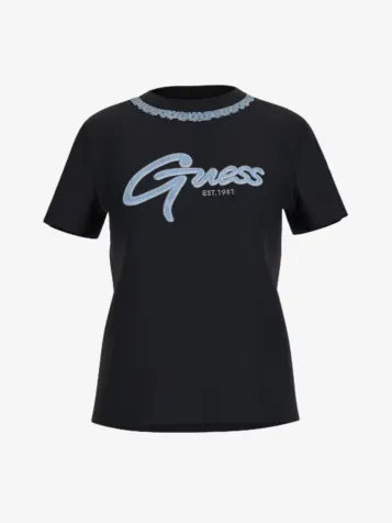 Dames T-shirt Jeans Chain Zwart