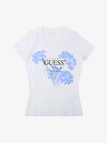 Dames T-shirt Flower Triangle Pure White