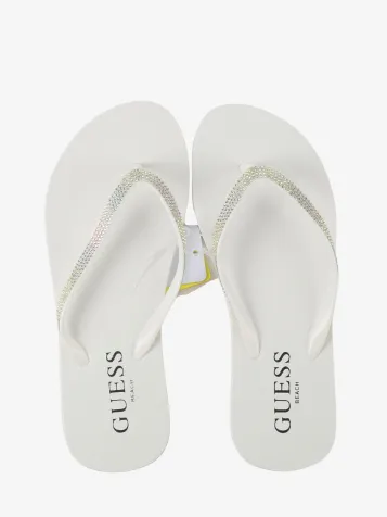 Dames Teenslippers Rhinestone Pure White