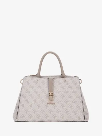 Guess Dames Tas Zamira Hobo Shoulder Dark Taupe Logo