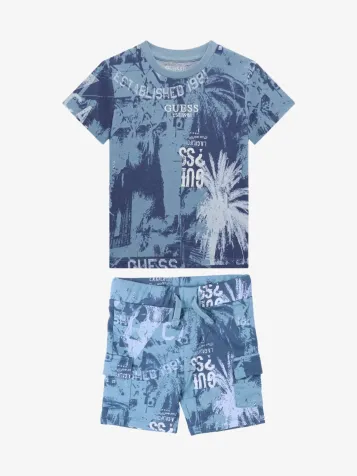 Jongens Set Short Blue Paradise Palms