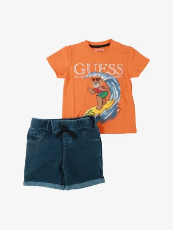 Jongens Set Short Organic Orange