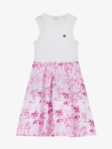 Meisjes Jurk Mixed Fabric Pure White