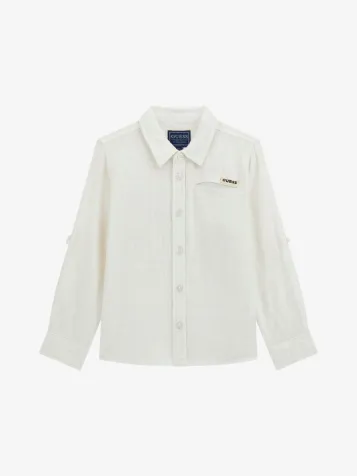 Jongens Overhemd Linen Pure White