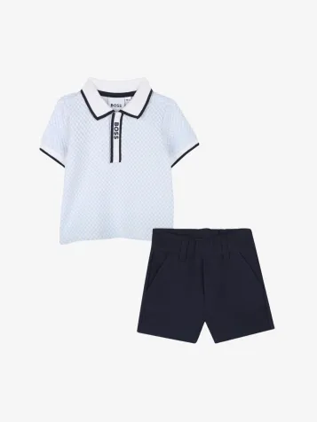 Jongens Set Polo Short Licht Blauw