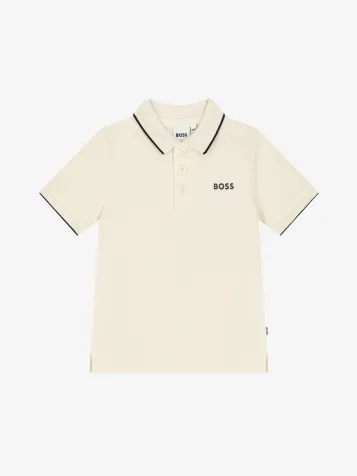 Jongens Polo Logo Zand