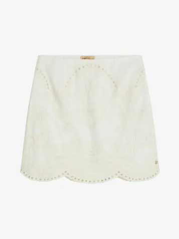 Dames Rok Cati Broderie White 