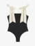 Josh V Dames Badpak Daisy Black Creme White