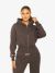 LA Sisters Dames Vest Essential Cropped Hoodie Donkergrijs
