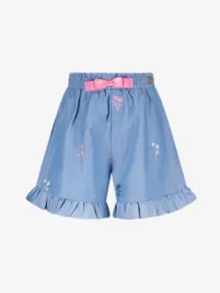 Le Chic Meisjes Short Dansany Embro Denim Charming Chambray