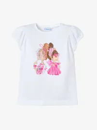 Mayoral Meisjes T-shirt Doll Wit Orchid
