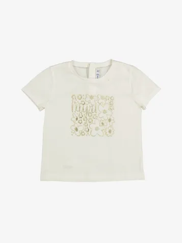 Meisjes T-shirt White Gold