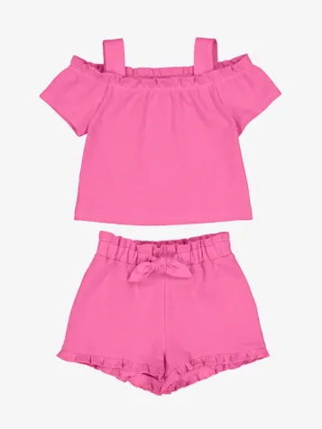 Meisjes Set Short Fuchsia