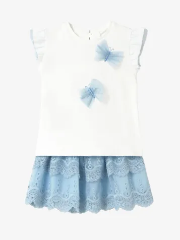 Meisjes Set Rok Embroidered Tulle Sky