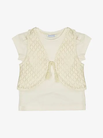 Meisjes Shirt Crochet Bone