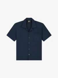 Malelions Junior Jongens Blouse Seersucker Crinckle Navy
