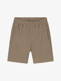Malelions Junior Jongens Short Seersucker Crinckle Taupe