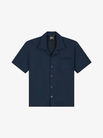 Jongens Blouse Seersucker Crinckle Navy