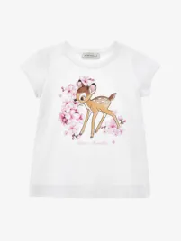 Monnalisa Meisjes T-shirt Bambi Bianco