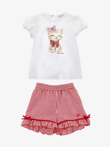 Meisjes Set Short Bianco