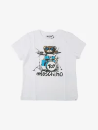 Moschino Jongens T-shirt Optical White