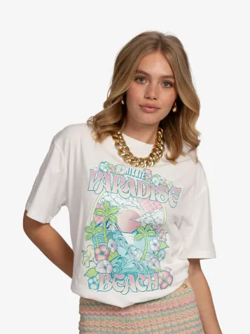 Dames T-shirt Paradise Star White