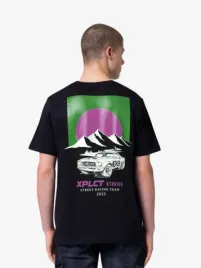 Xplct Heren T-shirt Mountain Zwart