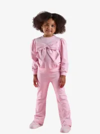 Adee Meisjes Joggingpak Flared Luna Pink Fairy