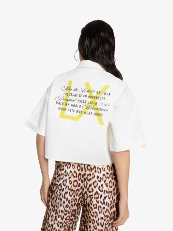 Dames Blouse Cropped Cream