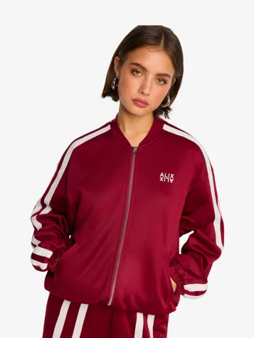 Dames Vest Trainings Sweat Jacket Bordeaux