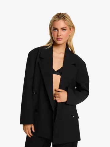 Dames Blazer Double Breasted Zwart