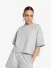 Alix The Label Dames T-shirt Sweat Light Grey Melange