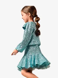 Abel & Lula Meisjes Set Rok Sequin Aqua