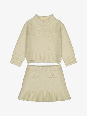 Meisjes Set Rok Knit Oat