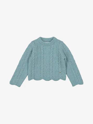 Meisjes Trui Knitting Aqua