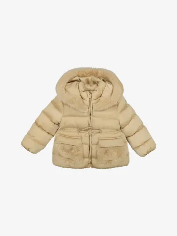 Meisjes Winterjas Satin Almond
