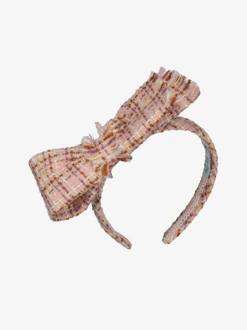 Meisjes Haarband Bowtie Tweed Petal