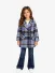 Abel & Lula Meisjes Jas Plaid Sky Blue