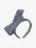 Abel & Lula Meisjes Haarband Bowtie Tweed Sky Blue