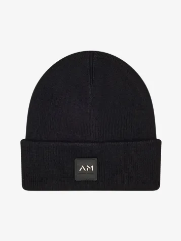 Hat Beanie In Cotton Knit.rubber Patch With 3d Logo Metal Rivet