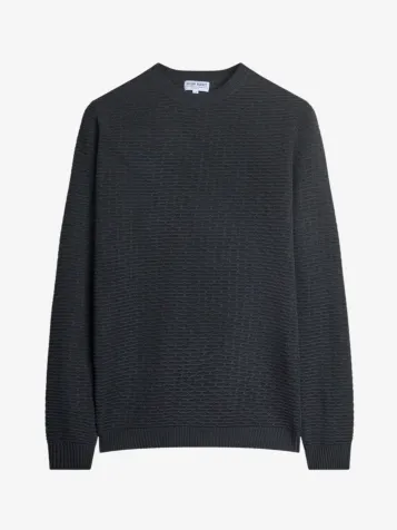 Heren Trui Regular Fit Merino Wool Merino Zwart