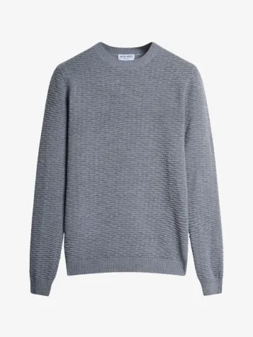 Heren Trui Regular Fit Merino Wool Merino Grijs