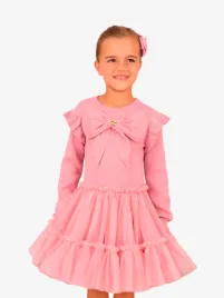 Angels Face Meisjes Jurk Bliss Knitted Tulle Tea Rose