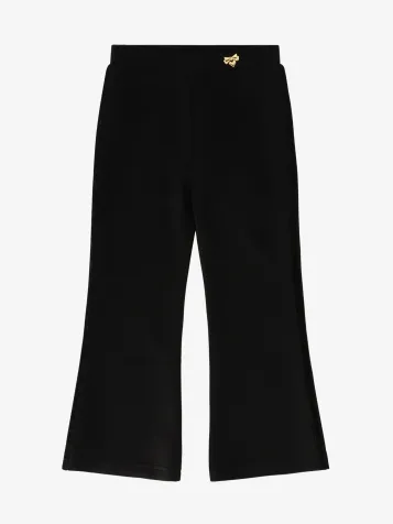 Meisjes Broek Flared Tux Velvet Trim Zwart