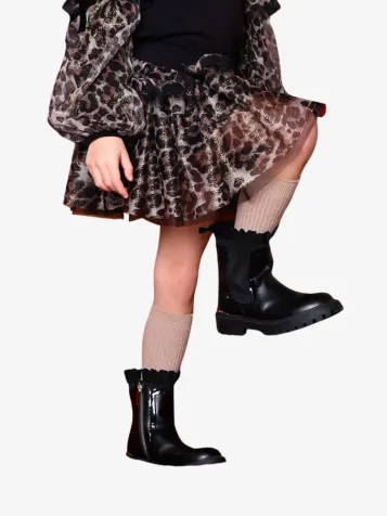 Meisjes Rok Georgian Tulle Leopard Zwart