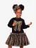 Angels Face Meisjes Jurk Juniper Sweatdress Leopard Tulle Bow Zwart