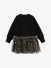 Angels Face Meisjes Jurk Juniper Sweatdress Leopard Tulle Bow Zwart