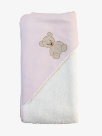 Meisjes Baby Badcape Teddy & Me Roze