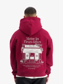 Black Bananas Heren Hoodie Les Fleur Burgundy
