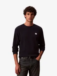 Calvin Klein Heren Longsleeve Wafel Badge Dark Sapphire